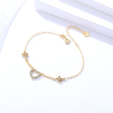 S925 Sterling Silver Jewelry Female Version Of Multi-element Design Bracelet Hollow Love Heart-shaped Bracelet
