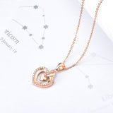 18K Gold Fashion Korean Version Of The Clavicle Personality Couple Simple Love Heart Pendant Necklace