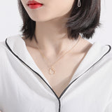 S925 sterling silver geometric design necklace fashion wild love heart-shaped chain female diamond clavicle chain