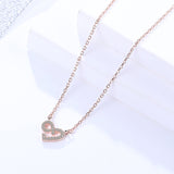 S925 sterling silver jewelry female Korean geometric design hollow love heart pendant Tanabata personality creative necklace gift