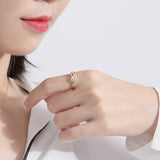 S925 Sterling Silver Bow Korean Simple Temperament Zircon ring
