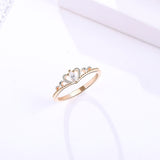 S925 Sterling silver ring hollow love ring female Korean fresh heart crown