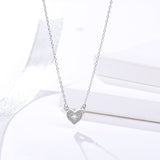 S925 sterling silver jewelry female Korean micro inlaid heart necklace female personality creative delicate hollow plum clavicle chain