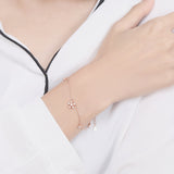 S925 Sterling Silver Wristlet Fashion Wild Zircon Micro Inlaid Snowflake Bracelet Female Cross-border Jewelry
