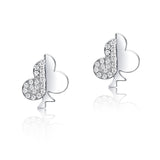 S925 Sterling Silver Cubic Zirconia Clover Stud Earrings