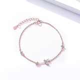 S925 Sterling Silver Simple Leaf Ladies Bracelet Micro Inlaid Zircon Small Fresh Student Gift Wholesale