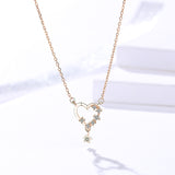S925 sterling silver jewelry female Korean version of the unique creative geometric five-star design hollow necklace