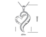 S925 Sterling Silver Love Fashion Necklace Female Personality Micro-Set Pendant Jewelry