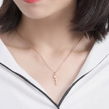 S925 sterling silver jewelry niche design delicate zircon fairy magic wand shape pendant necklace girl