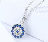 S925 sterling silver jewelry women's simple fashion design micro diamond cross chain round necklace