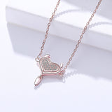 S925 sterling silver Korean small angle devil heart necklace female micro inlay love pendant clavicle chain