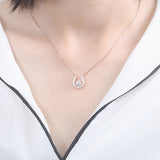 S925 sterling silver necklace simple U-shaped diamond zircon pendant jewelry women