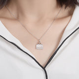 925 sterling silver jewelry female niche design fashion bag item decorated with opal handbag necklace