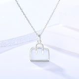 925 sterling silver jewelry female niche design fashion bag item decorated with opal handbag necklace