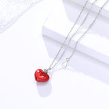S925 sterling silver jewelry female fashion sweet red love 520 item decorated peach heart love necklace