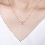 S925 sterling silver jewelry women's small fresh love necklace micro-inlaid zircon trembling sound