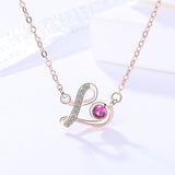 S925 sterling silver jewelry women's small fresh love necklace micro-inlaid zircon trembling sound