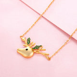S925 Sterling Silver Fawn Clavicle Chain Pendant Jewelry For Christmas