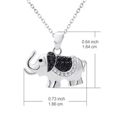 Animal Jewelry Elephant Baby'S Gift Black Gemstone Cubic Zirconia Pendant Necklace