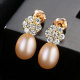 Women Pearl Earrings 925 Sterling Silver Freshwater Pearl Earrings Jewelry