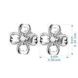 S925 Sterling Silver Creative Four-Leaf Clover Personality Wild Earrings Jewelry Cross-Border Exclusive