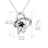 My Best Friend Engraved Necklace Friendship Puppy Paw Necklace