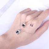S925 sterling silver jewelry female Korean temperament black agate perfume bottle necklace neck decoration