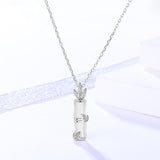 S925 sterling silver jewelry female Korean wild bamboo necklace temperament opal clavicle chain