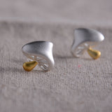 Mushroom earrings plant shape sterling silver earrings