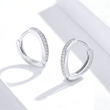 925 Sterling Silver Exquisite Heart Hoops Earrings Precious Jewelry For Women