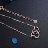 925 Sterling Silver Heart Pendant Clavicle Chain For Valentine's Day