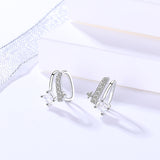 S925 sterling silver earrings micro-inlaid zircon no pierced ear clip female creative design spiral design ear clip