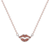 flame red lips necklace