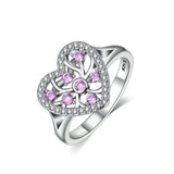 Heart-shaped CZ ring S925 sterling silver Simple Fashion ring For Women