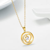 18K Gold Sleek Minimalist Celtic Knot Necklace Lucky Geometric Circle Jewelry