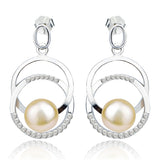Women Minimalist Jewelry Mounting Earrings Silver Pearl Earrings