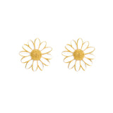 silver daisy Stud earrings  
