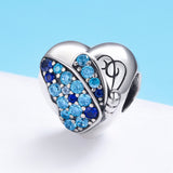 S925 Sterling Silver Zirconia Butterfly Love Flower Charms