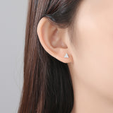 Elegant Triangle Stud Earrings Wholesale 925 Sterling Silver Different Style Triangle Jewelry