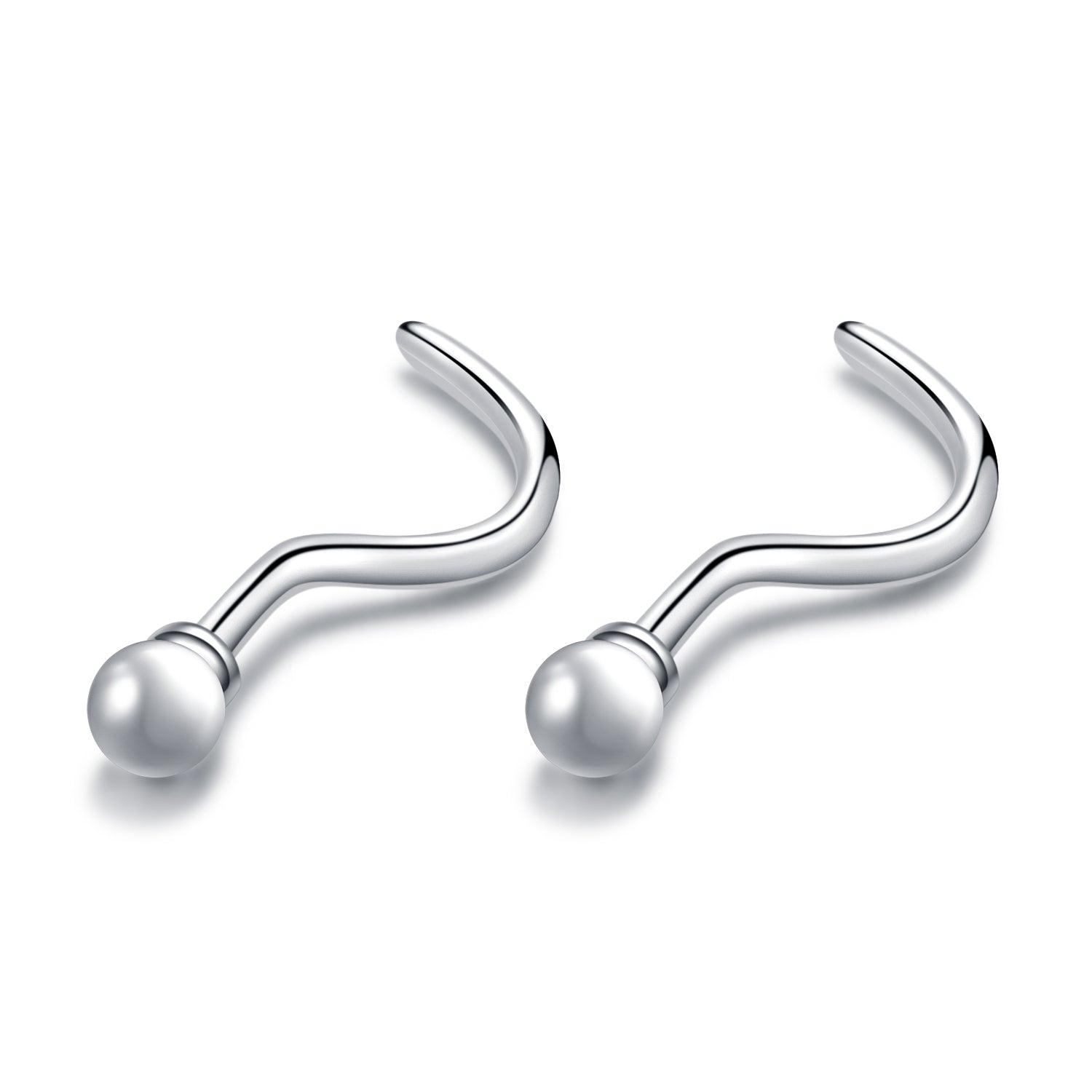 Spherical Nose Ring Silver Ball Simple Nose Ring Design Fashionable