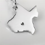 Map Texas Necklace Rhodium Plating Chain Country Silver Necklace