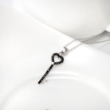 Heart Key Shaped Necklace Factory 925 Sterling Silver Necklace For Woman