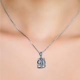 Gift Box Shaped Pendant Necklace Wholesale 925 Sterling Silver Jewelry For Woman