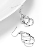 925 Silver Jewellery Wholesale Rhodium Plated Circle Drop Sterling Silver Earrings