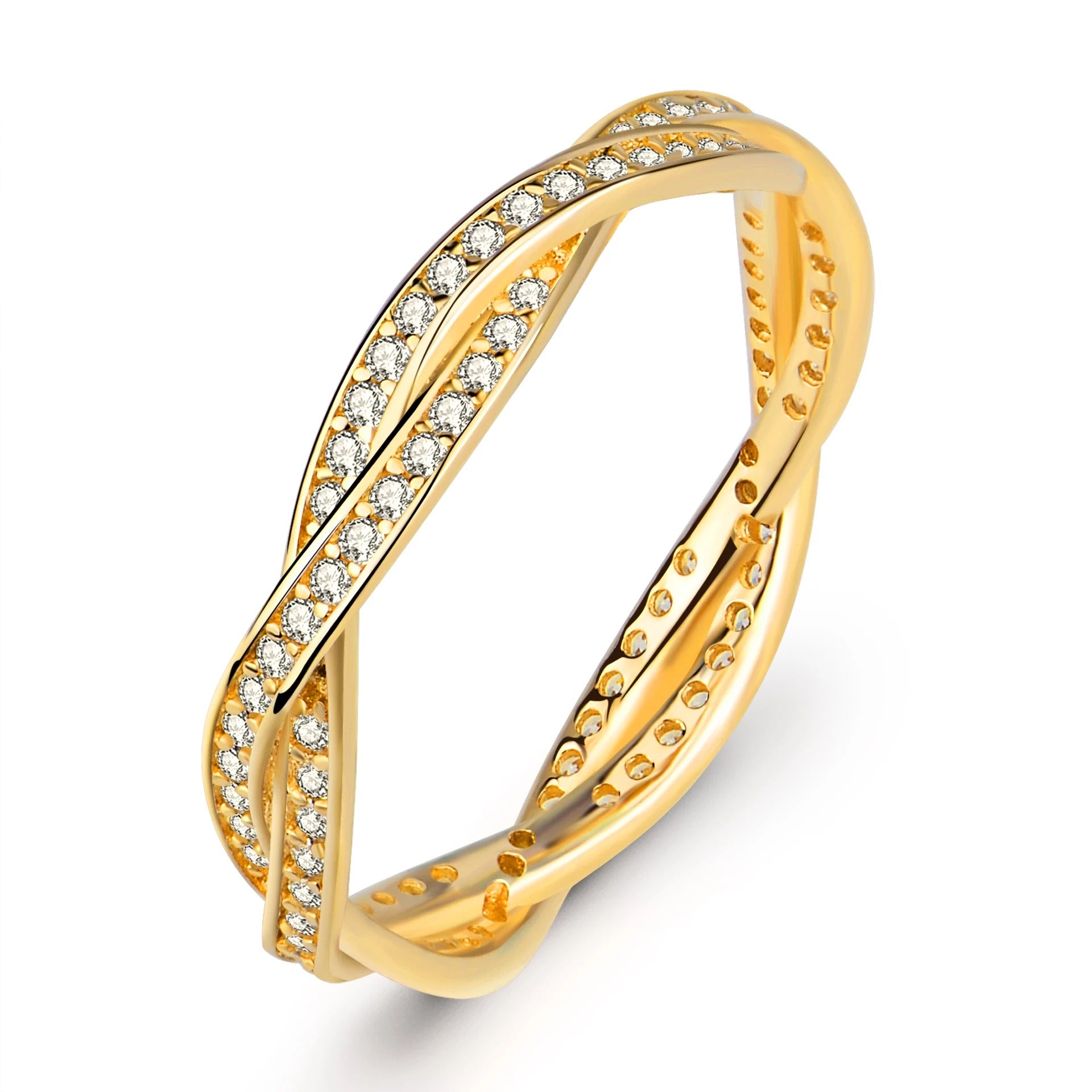 Cubic Zircon Finger Wedding  Ring Custom Ladies Jewelry Rhodium Plated Silver Engagement Luxury