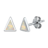 Opal Triangle Stud  Earrings