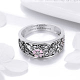 S925 sterling silver flower dance ring oxidized Cubic Zirconia oil drop ring