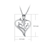 fashion jewellery statement necklace heart chains 925 sterling silver