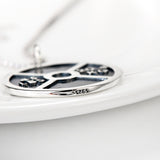 Engrave Lovers Round Heart and Circle Necklace