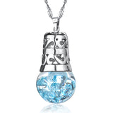 925 Sterling Silver Various Color Crystal Month Birth Stone Bulb Pendant Necklace